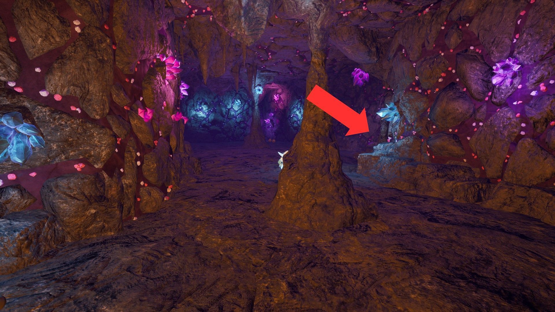 The golden wall leading to the boss arena is on the right (Image via Pocketpair)